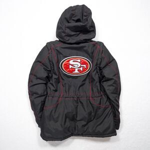 Vintage Reebok NFL San Francisco 49ers Hooded Puffer Jacket Y2K - Women's Medium